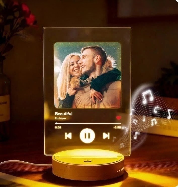 Canción personalizada en acrílico luminoso
